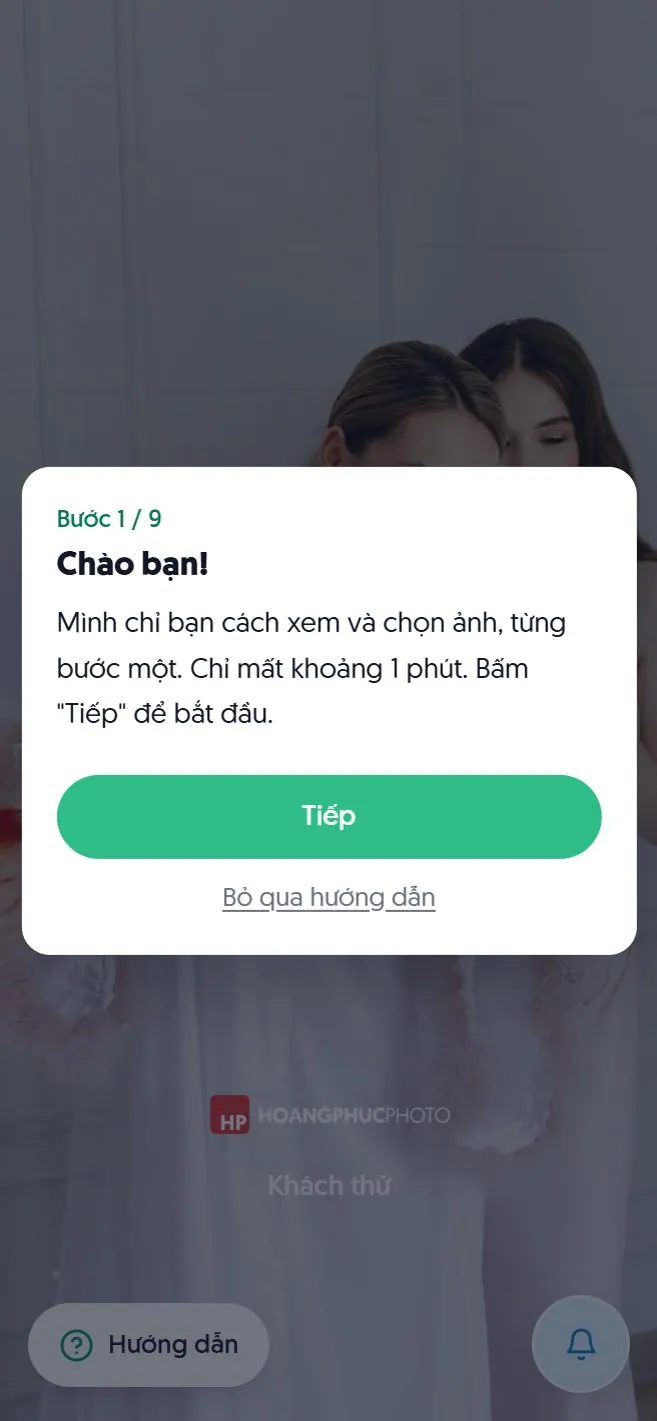 Hướng dẫn từng bước cho khách